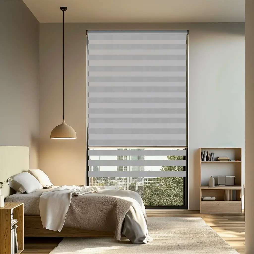 Persiana Enrollable 2en1 Black out + Sheer Screen Gris