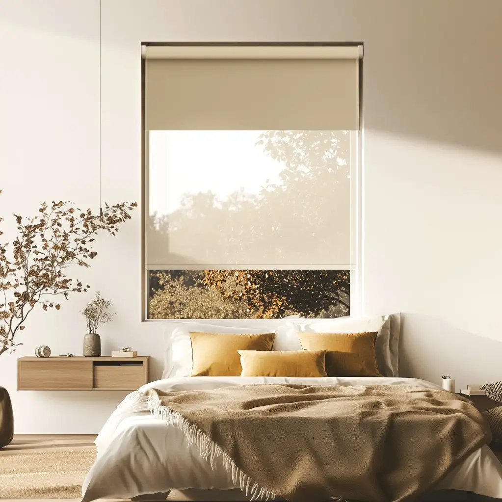 Persiana Enrollable 2en1 Black out + Solar Screen Beige