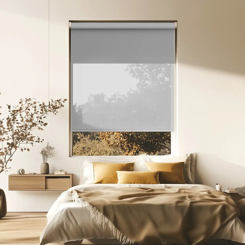 Persiana Enrollable 2en1 Black out + Solar Screen Gris