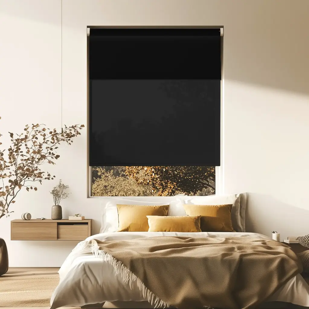 Persiana Enrollable 2en1 Black out + Solar Screen Negro