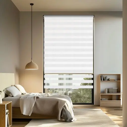 [SCA05231] Persiana Enrollable 2en1 Black out + Sheer Screen Blanco