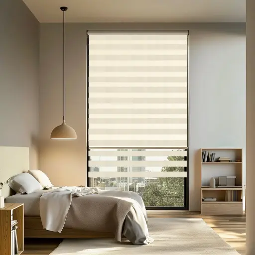 [SCA05233] Persiana Enrollable 2en1 Black out + Sheer Screen Beige