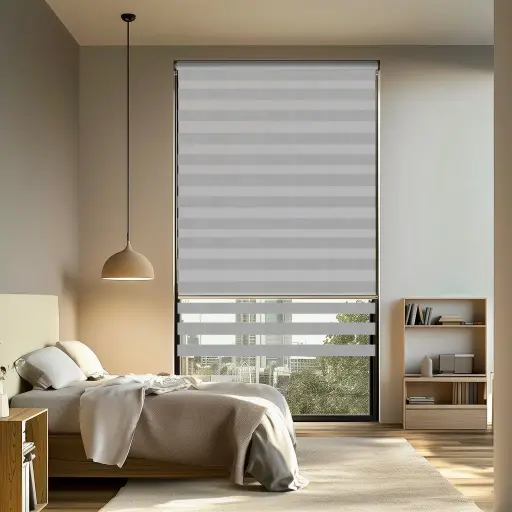 [SCA05235] Persiana Enrollable 2en1 Black out + Sheer Screen Gris